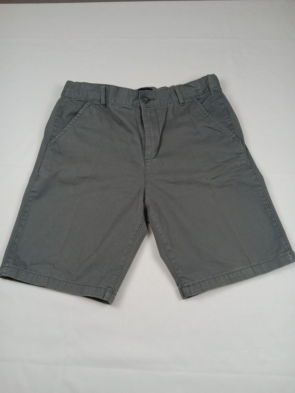 Children's Place Boys Chino Shorts Size 14 Husky Gray Elastic Waist Casual